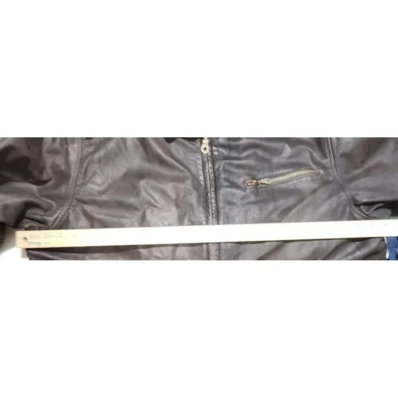 VTG Wilsons Leather Experts Men's Brown Leather Jacket XL Zip
